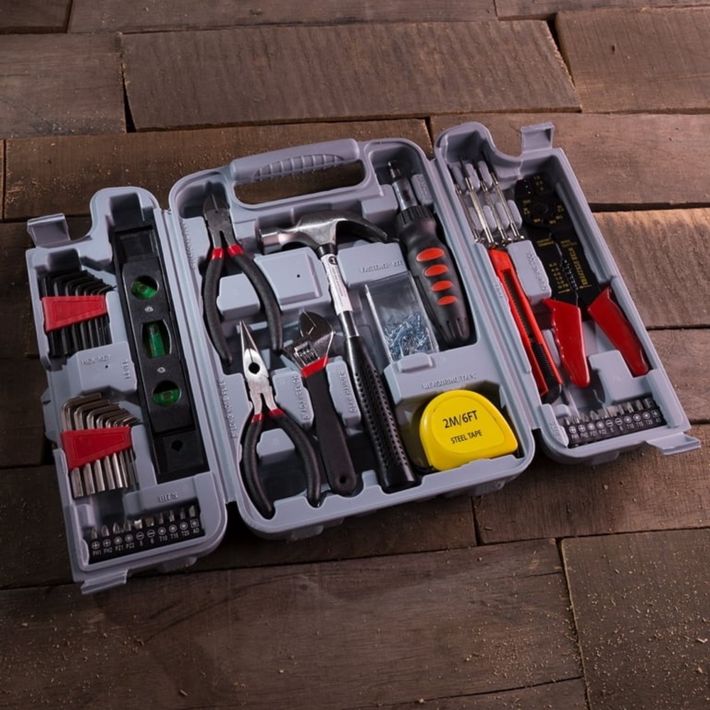 Comprehensive Gray and Black Home Tool Kit